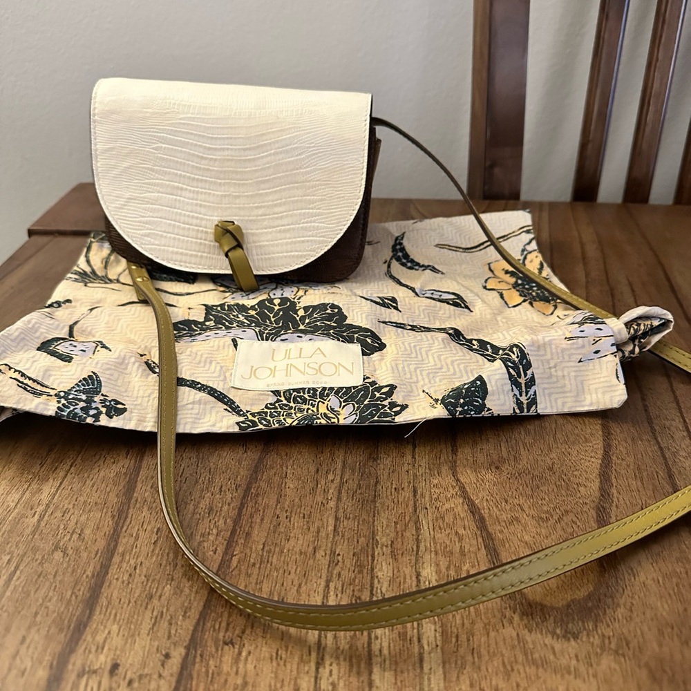 New Ulla Johnson cross body leather and suede bag.